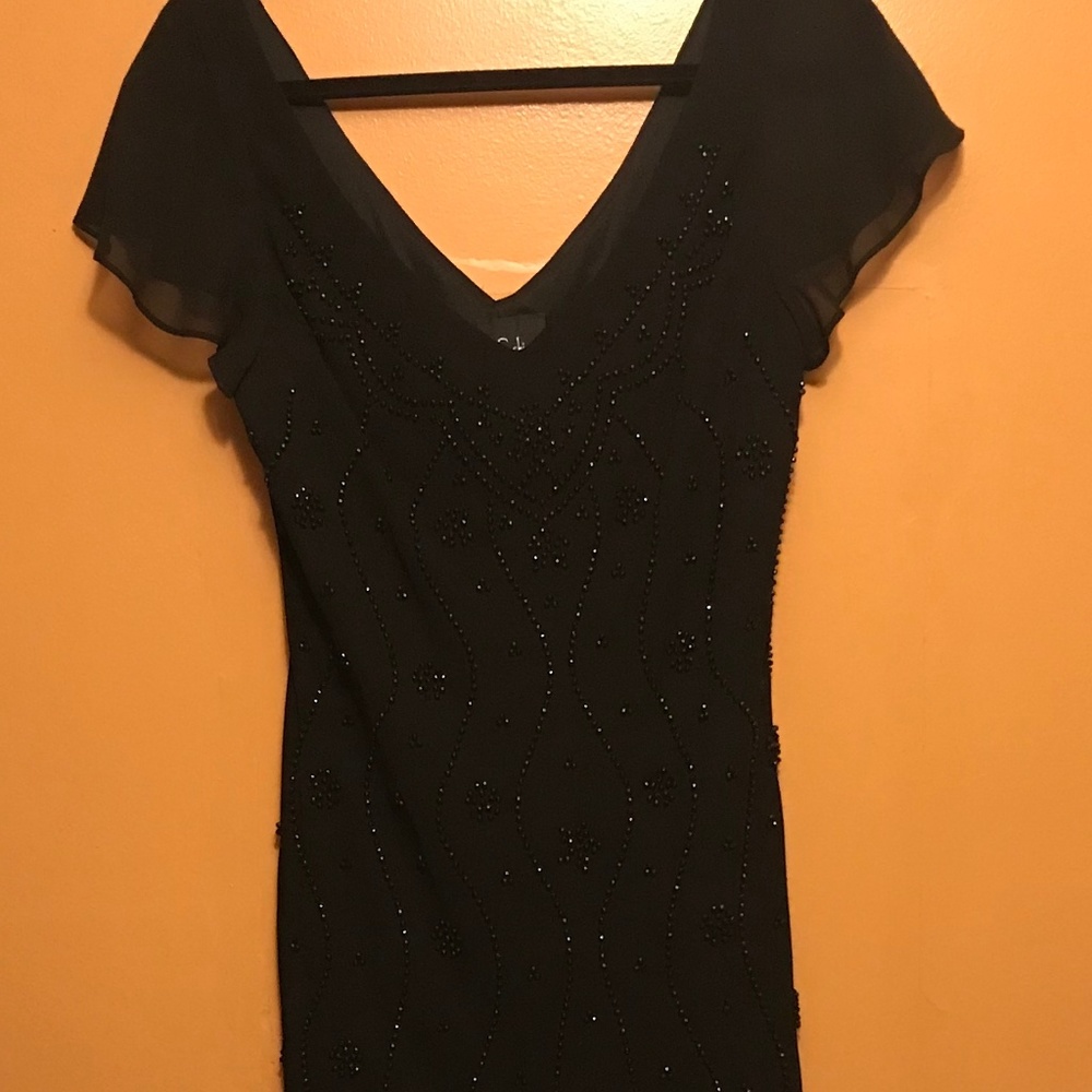 S & L Black Dress with Beading